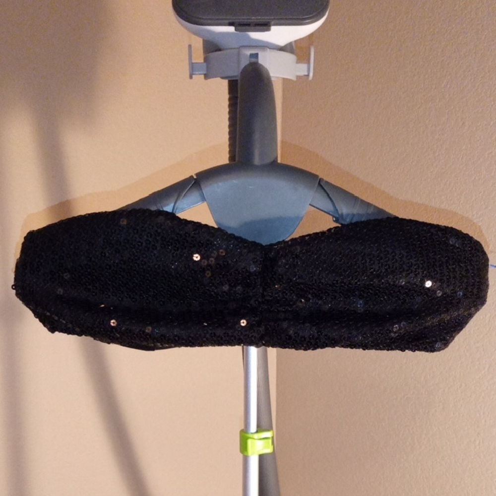 BOAZ Black Sparkly Sequin Bandeau Top Size M